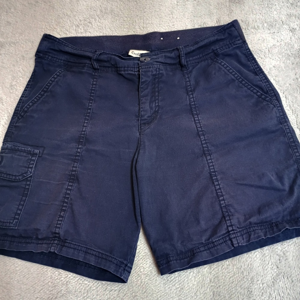Croft & Barrow Cargo Shorts Womens 6 Navy Blue Stretch Elastic Waist Utility
